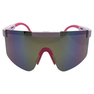6165 | White/Pink Sport Wrap Sunglasses